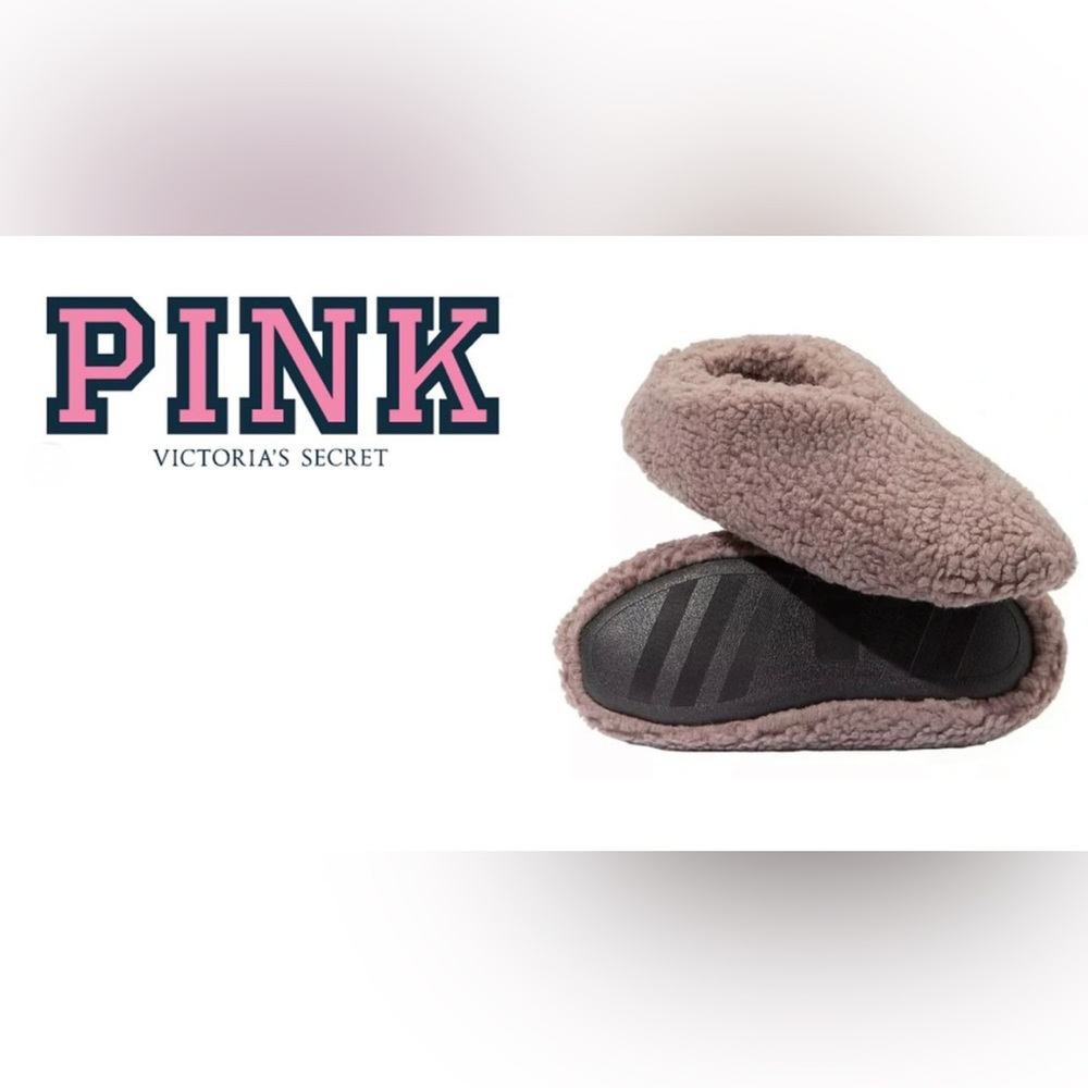 NWT PINK VS Sherpa Fleece Slipper Booties